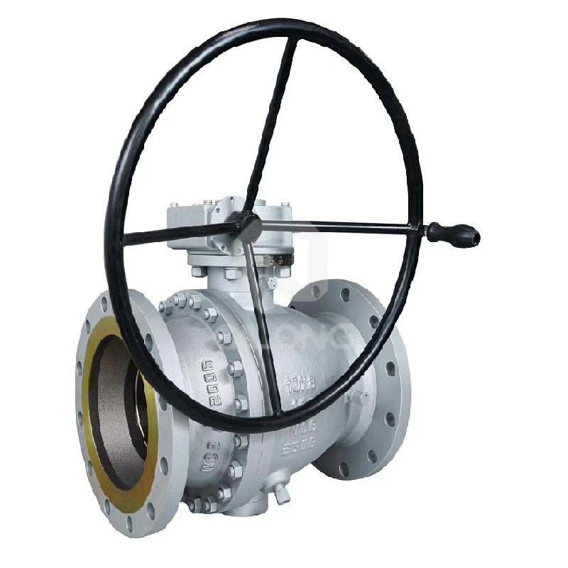 2pcs cast steel ball valve trunnion mounted