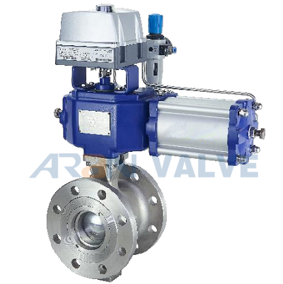 flange v port ball valve