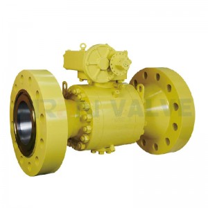 ANSI Trunnion Ball Valve 2pcs яки 3pcs Body Design Gearbox операциясе