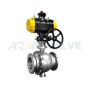 Trunion Ball Valve Pneumatic Actuated ነጠላ የትወና አይነት